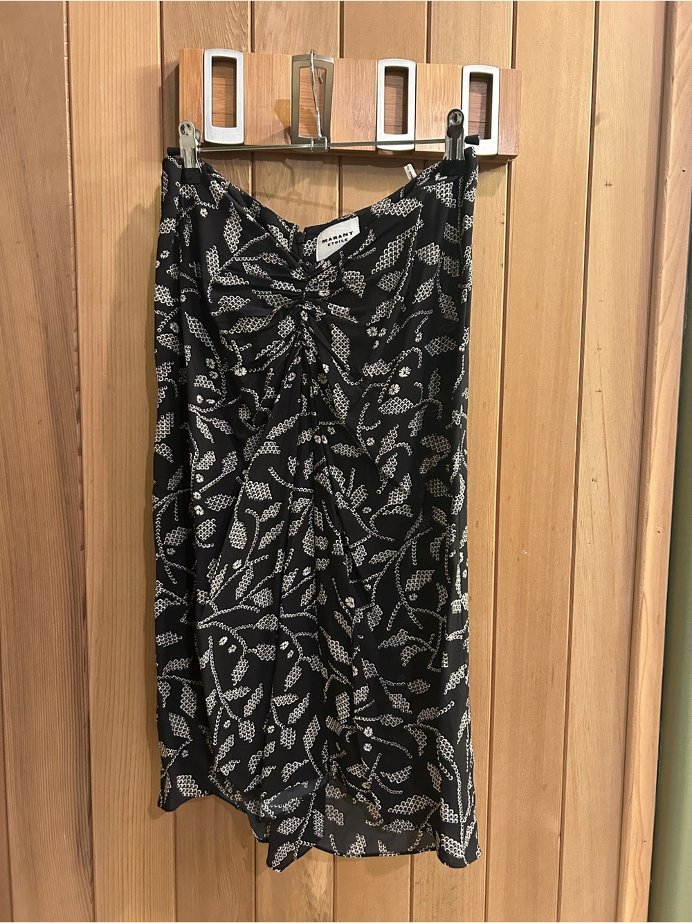 Isabel Marant Etoile Printed Midi Skirt with Ruched Front
